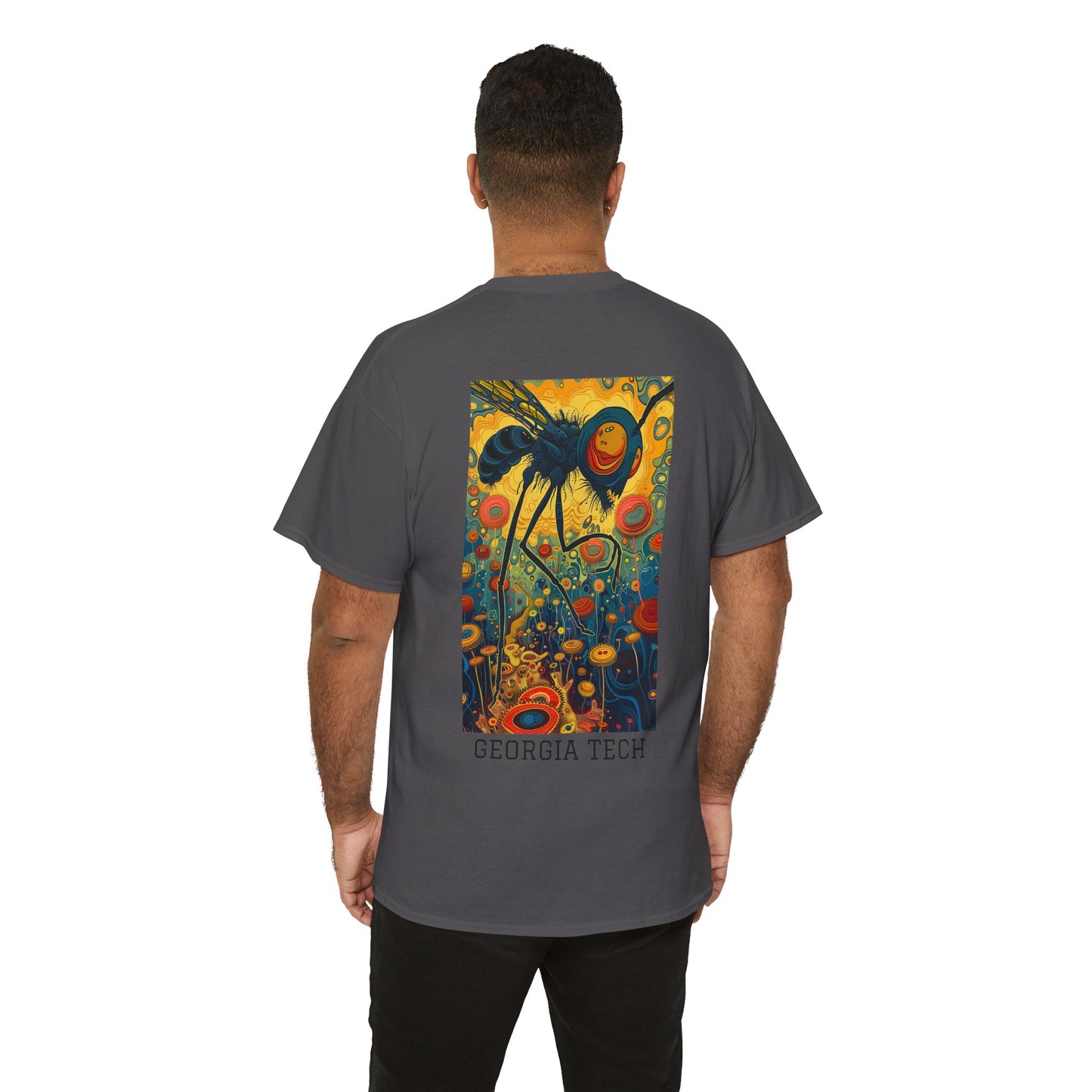 Georgia Tech 02B - Unisex Heavy Cotton Tee - Image on the Back