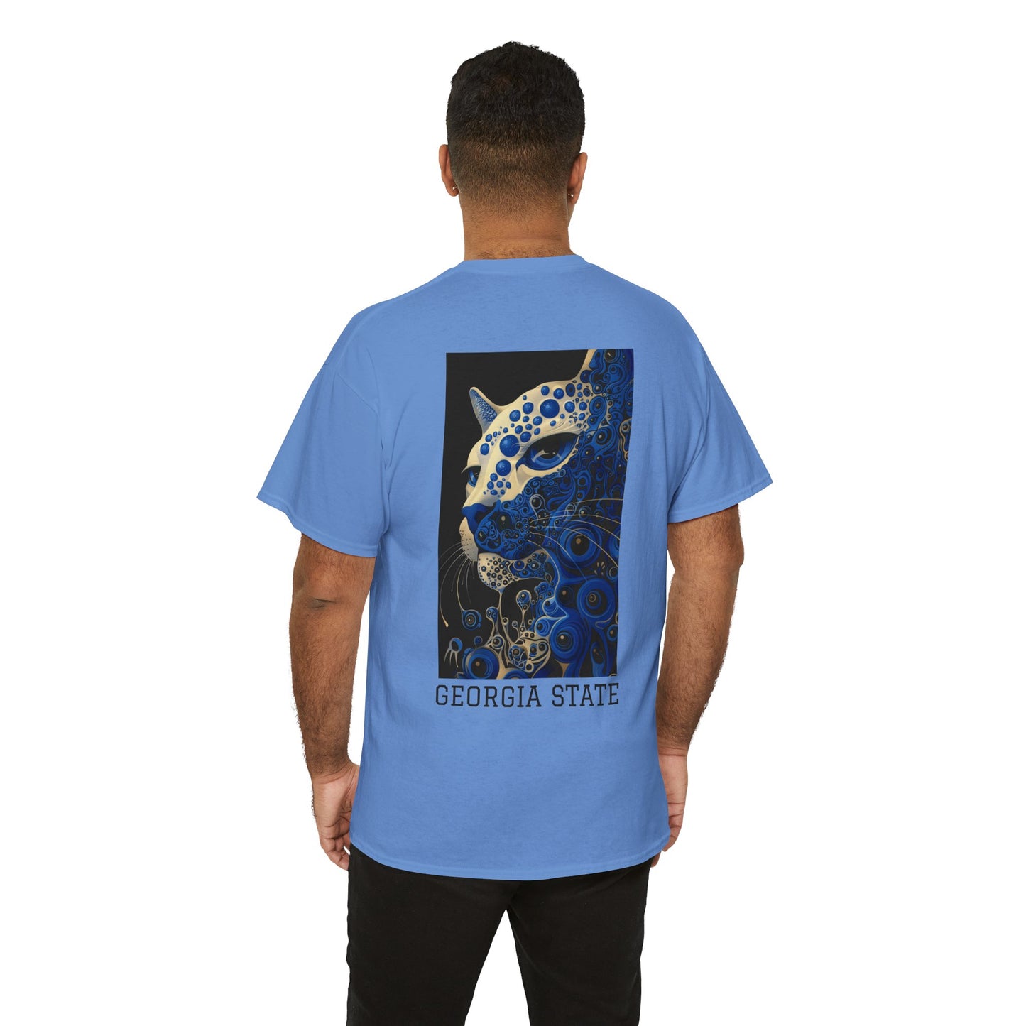 Georgia State 01B - Unisex Heavy Cotton Tee - Image on the Back