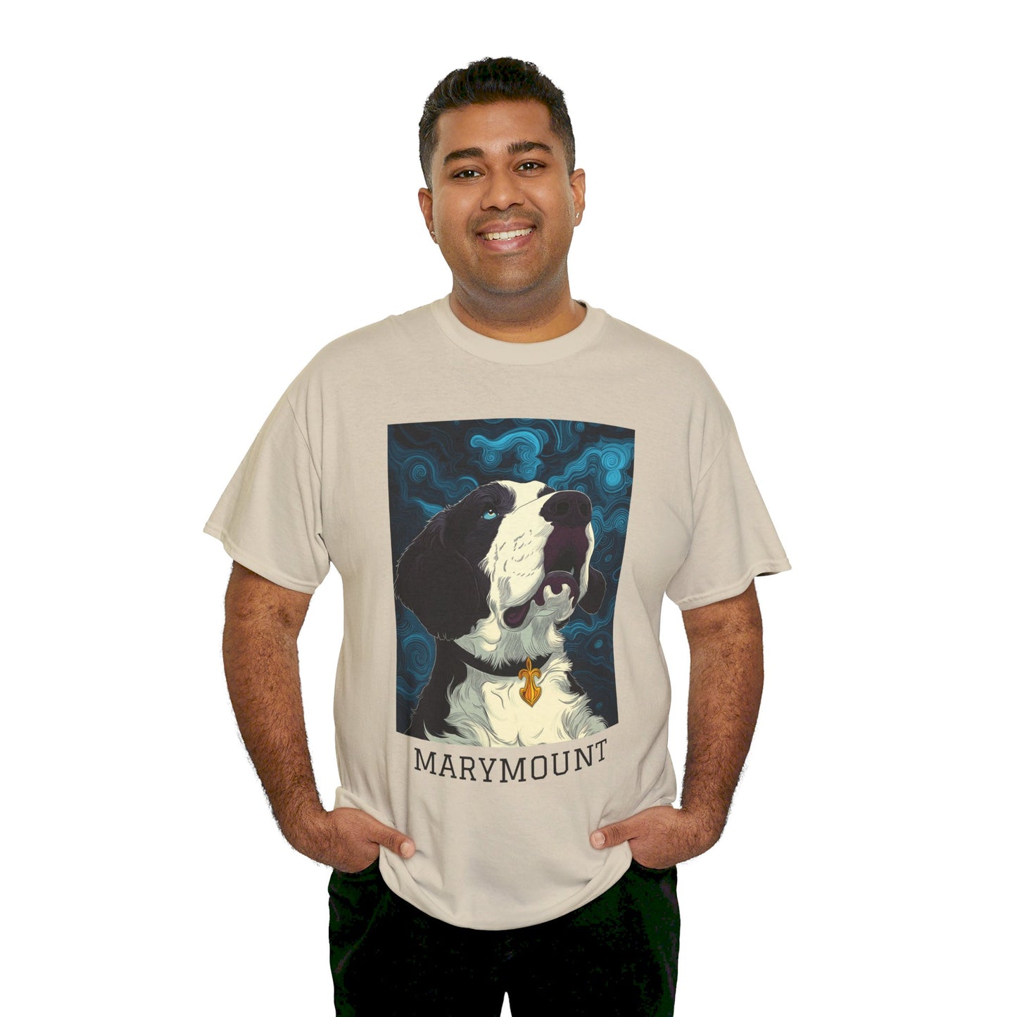 Marymount 01F - Unisex Heavy Cotton Tee - Image on the Front