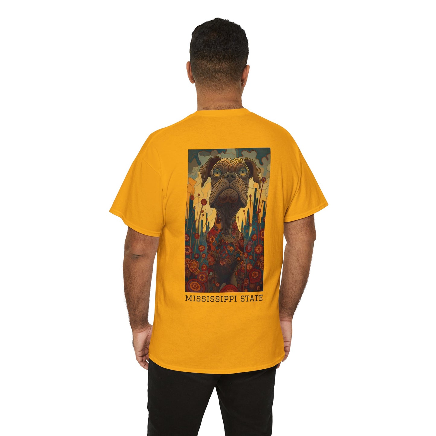Mississippi State 01B - Unisex Heavy Cotton Tee - Image on the Back