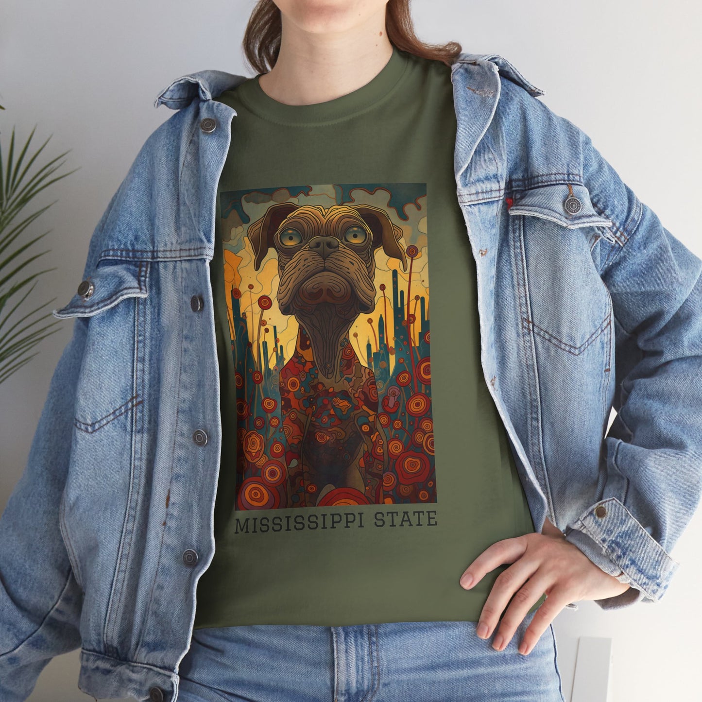 Mississippi State 01F - Unisex Heavy Cotton Tee - Image on the Front