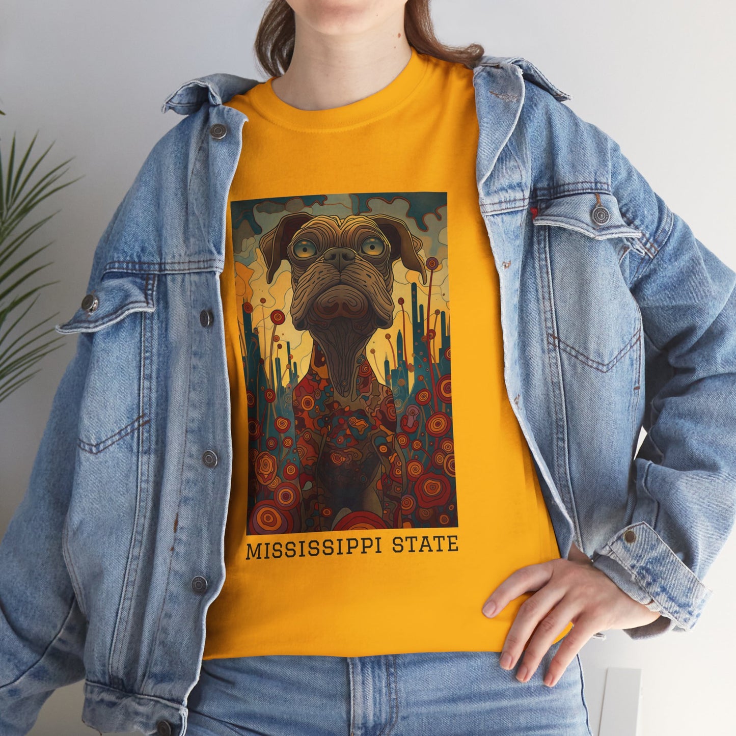 Mississippi State 01F - Unisex Heavy Cotton Tee - Image on the Front