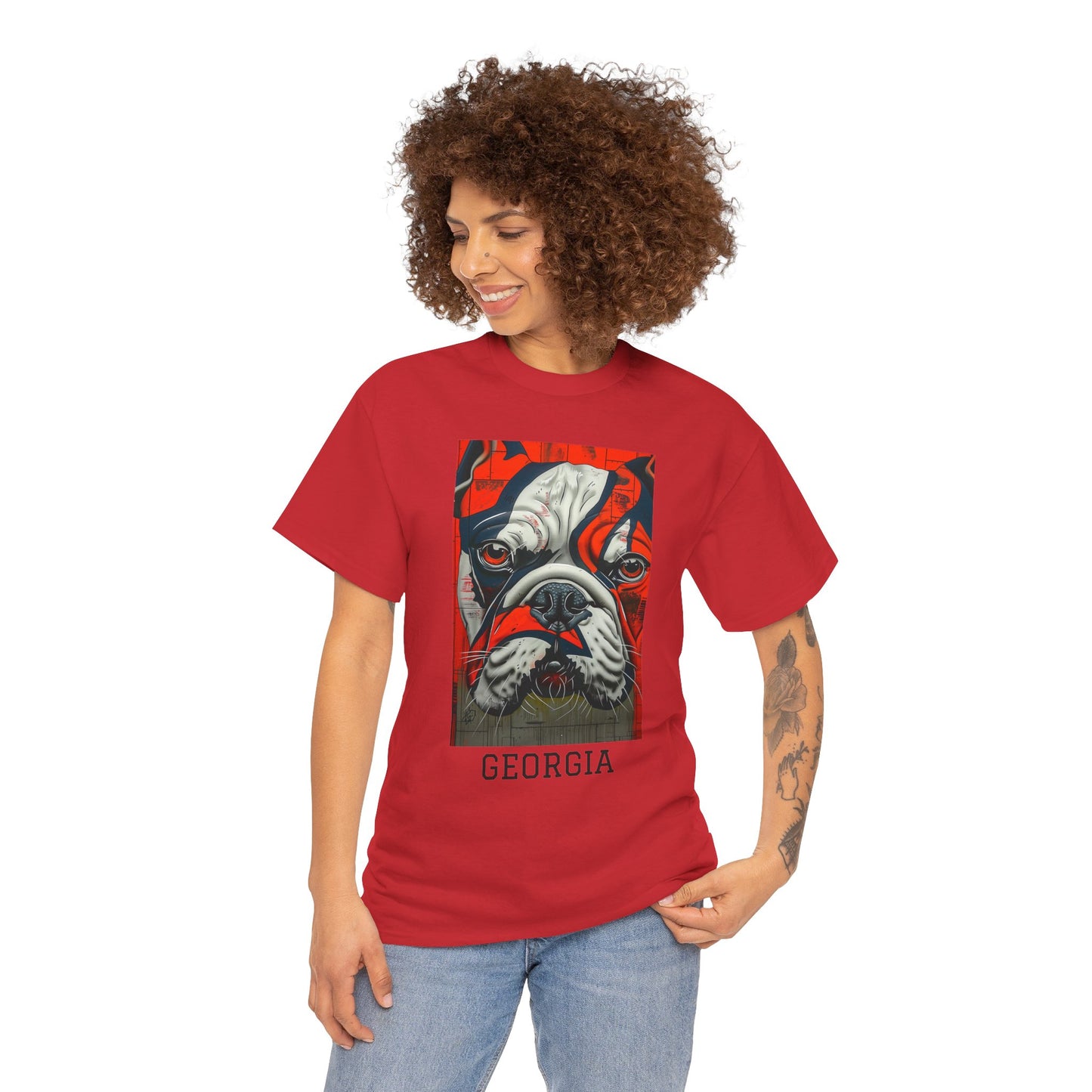 Georgia 01F - Unisex Heavy Cotton Tee - Image on the Front