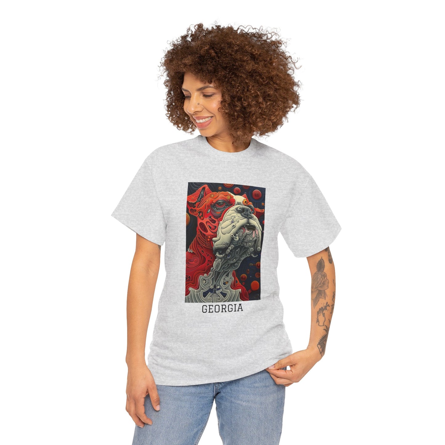 Georgia 02F - Unisex Heavy Cotton Tee - Image on the Front