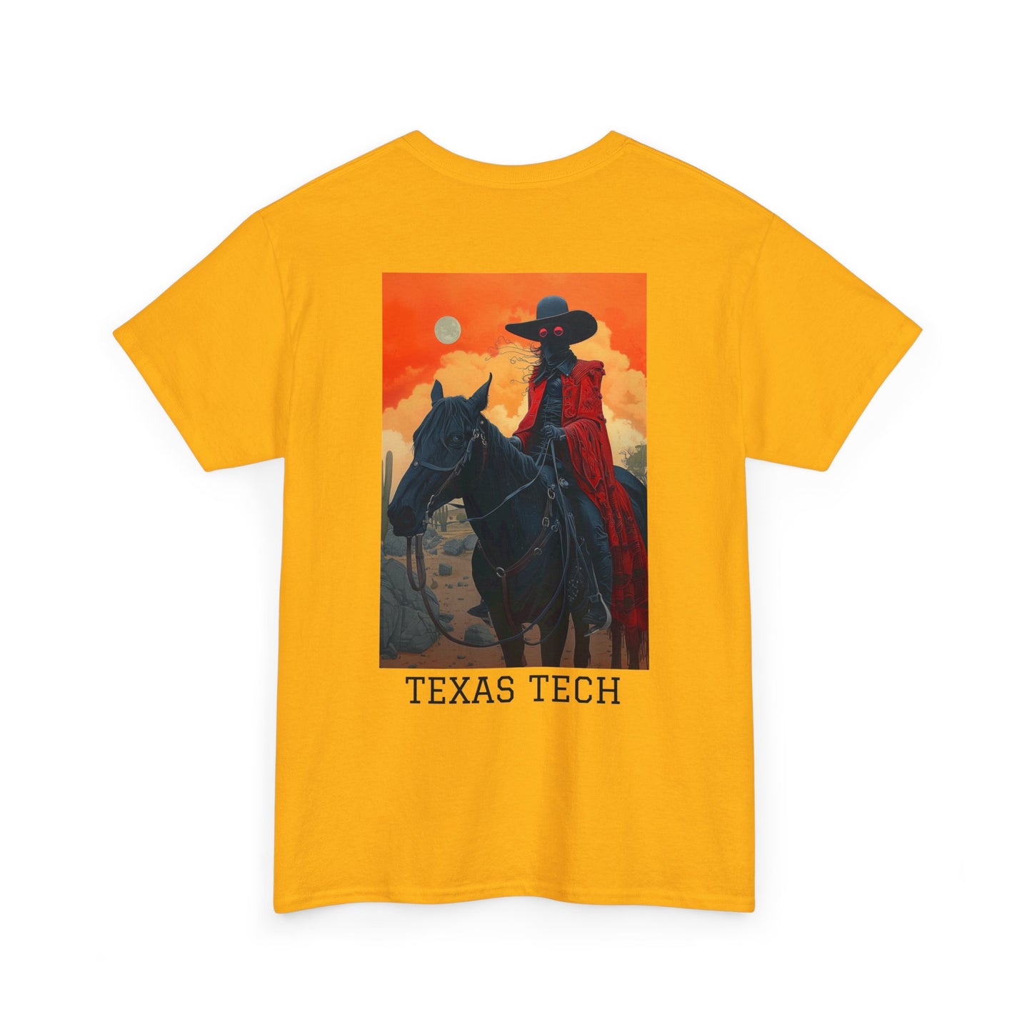 Texas Tech 01B - Unisex Heavy Cotton Tee - Image on the Back