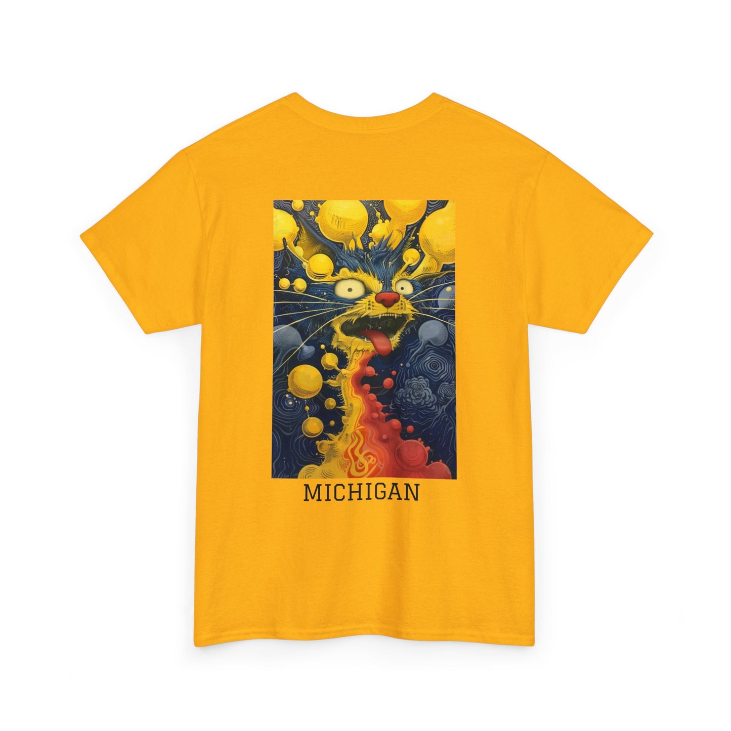 Michigan 01B - Unisex Heavy Cotton Tee - Image on the Back