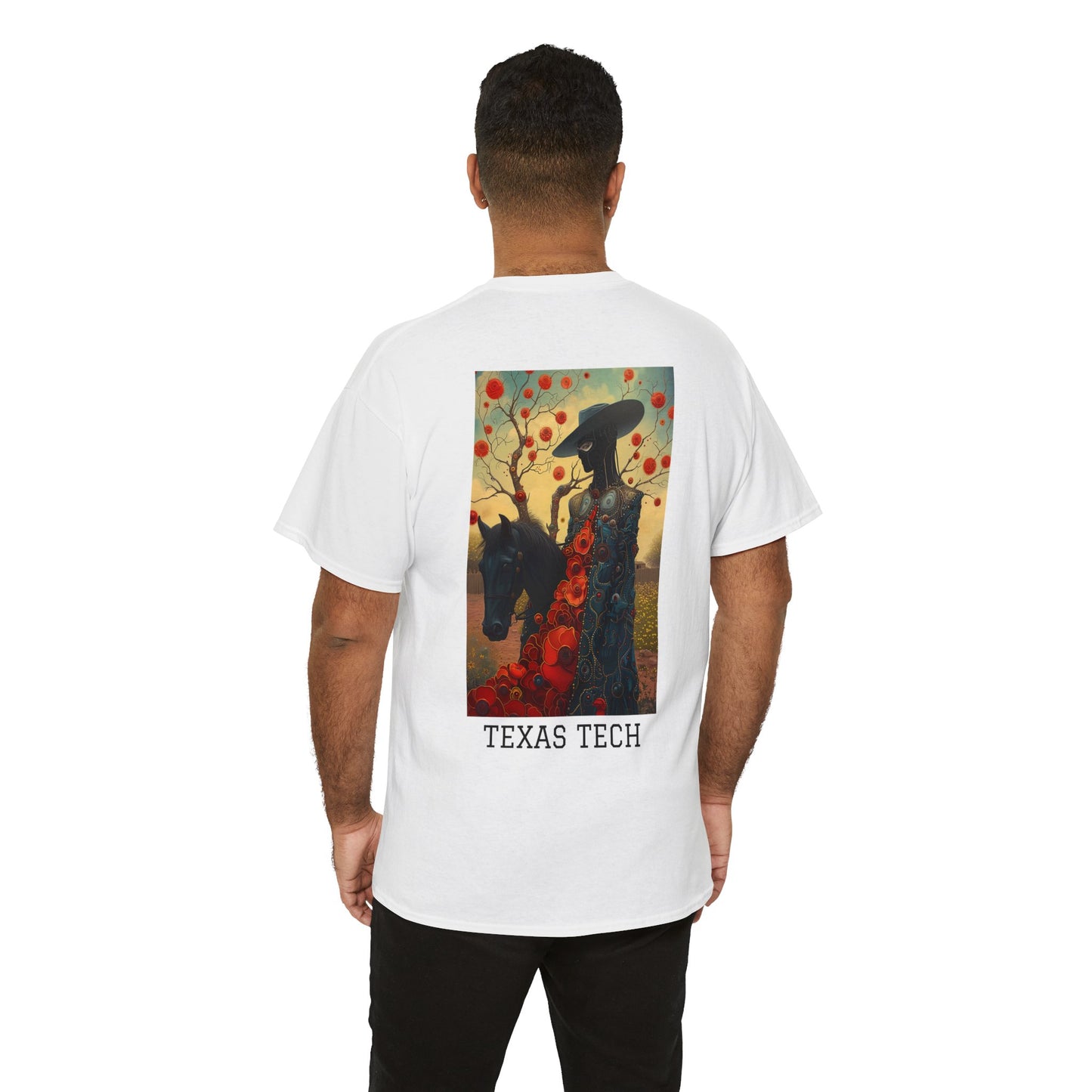 Texas Tech 03B - Unisex Heavy Cotton Tee - Image on the Back