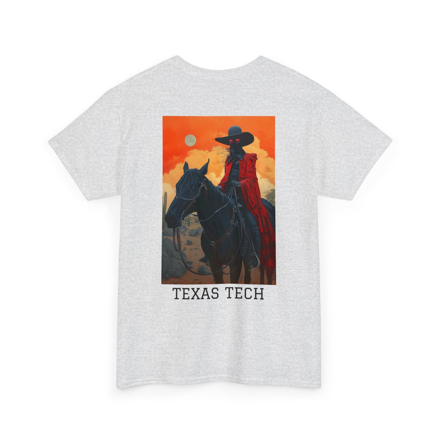 Texas Tech 01B - Unisex Heavy Cotton Tee - Image on the Back