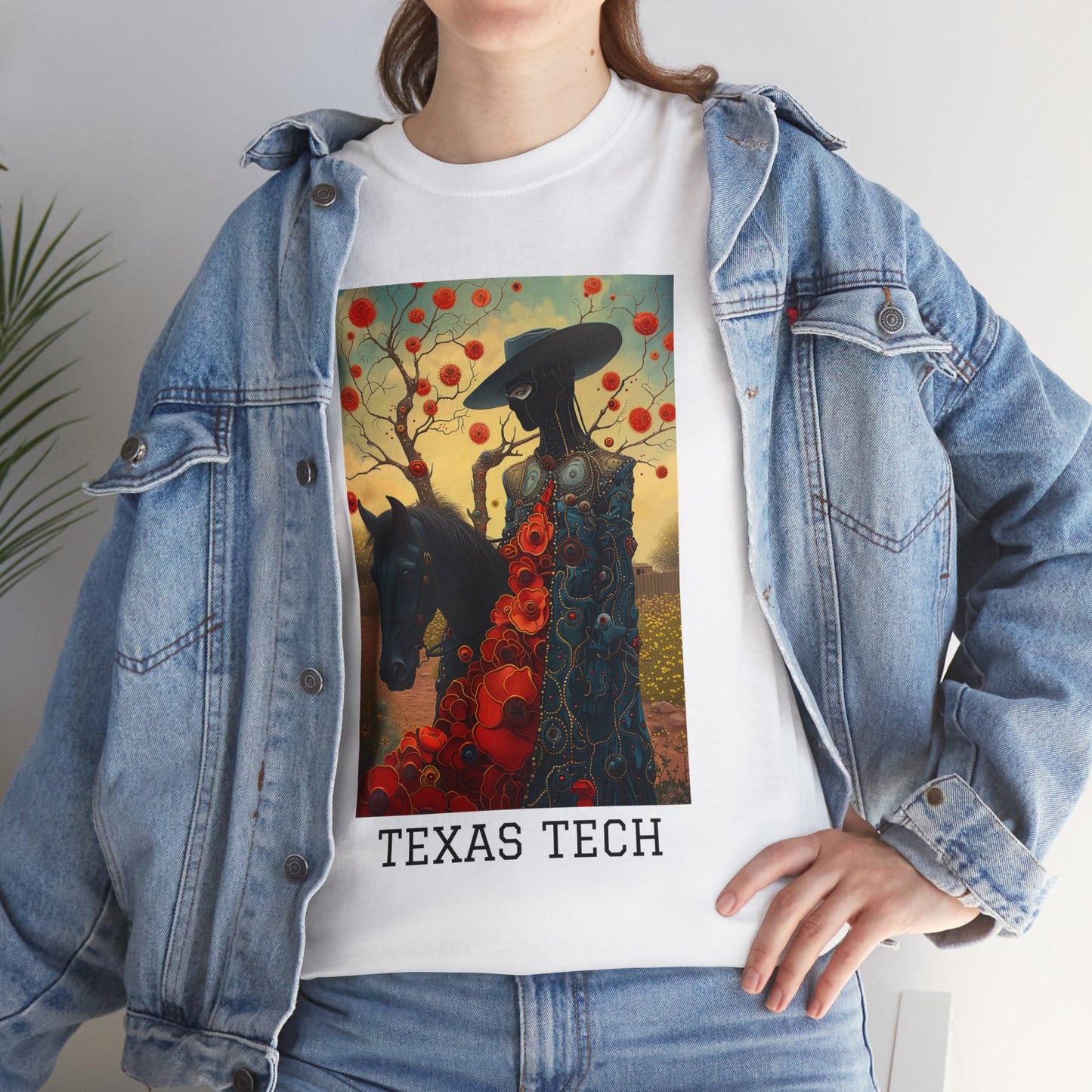 Texas Tech 03F - Unisex Heavy Cotton Tee - Image on the Front