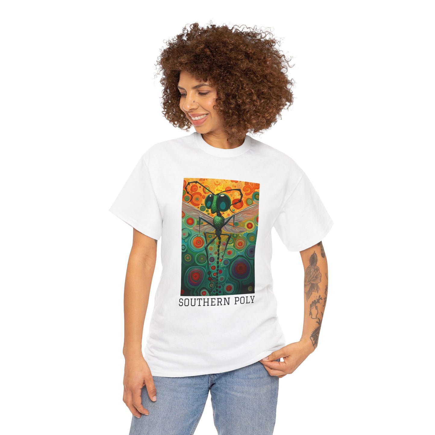 Southern Poly 01F - Unisex Heavy Cotton Tee - Image on the Front