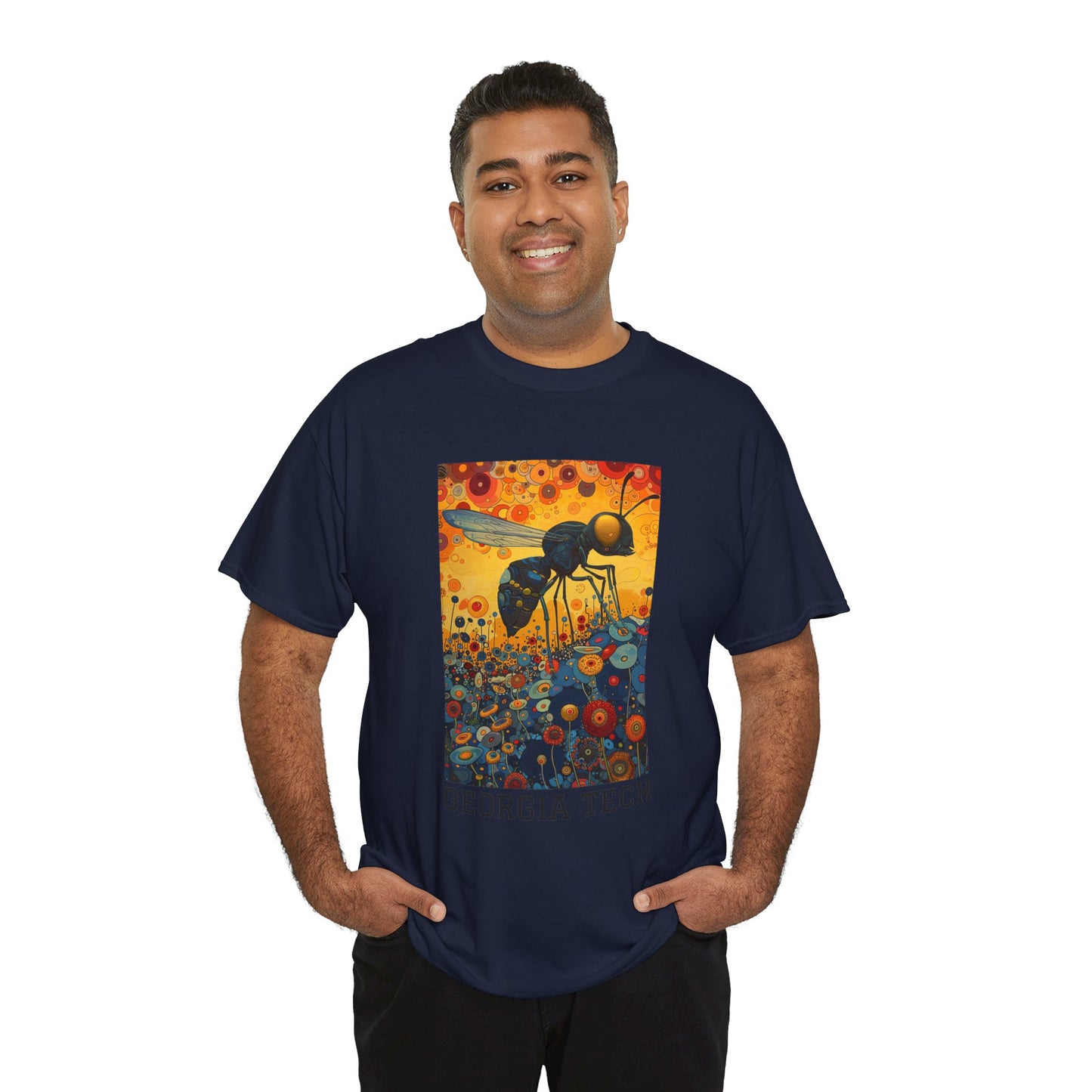 Georgia Tech 02F - Unisex Heavy Cotton Tee - Image on the Front