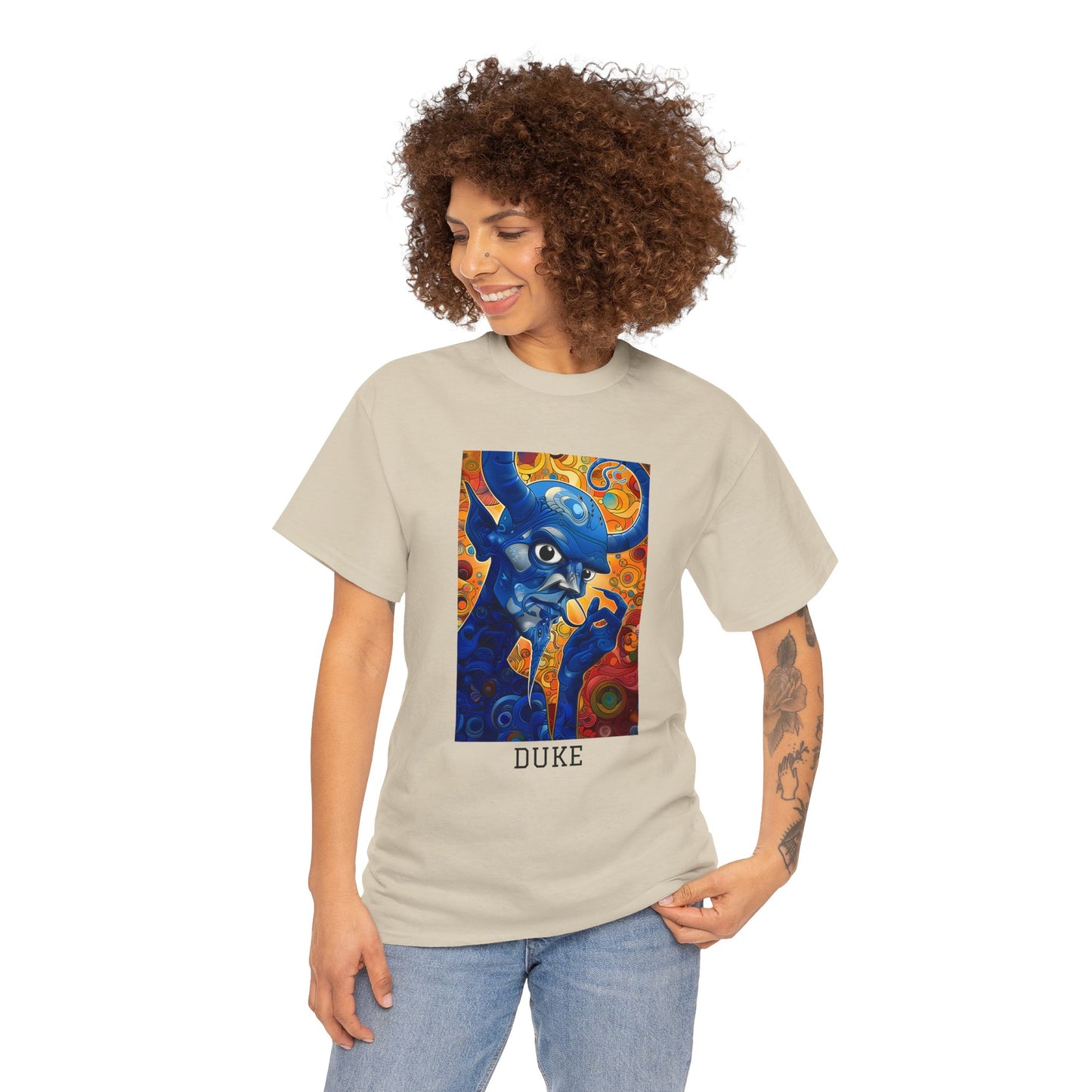 Duke 01F - Unisex Heavy Cotton Tee - Image on the Front