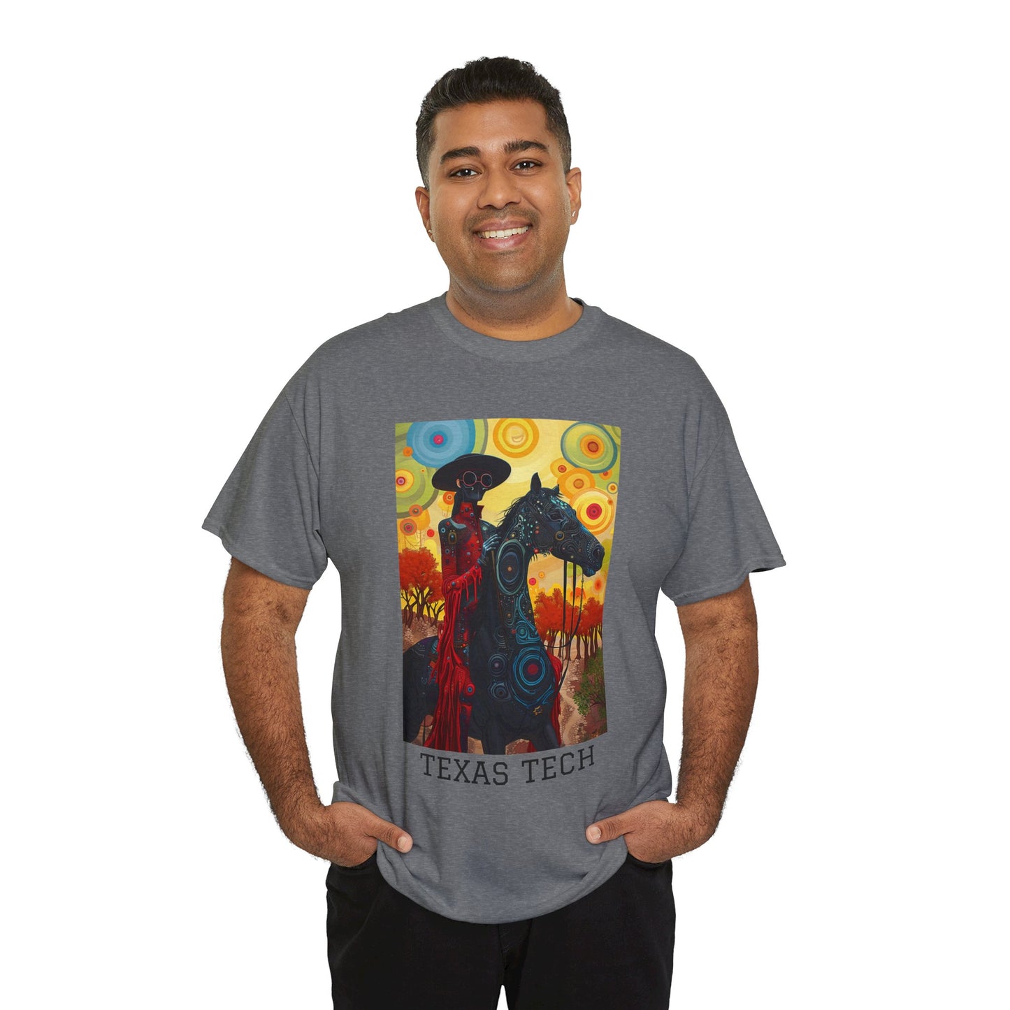 Texas Tech 02F - Unisex Heavy Cotton Tee - Image on the Front