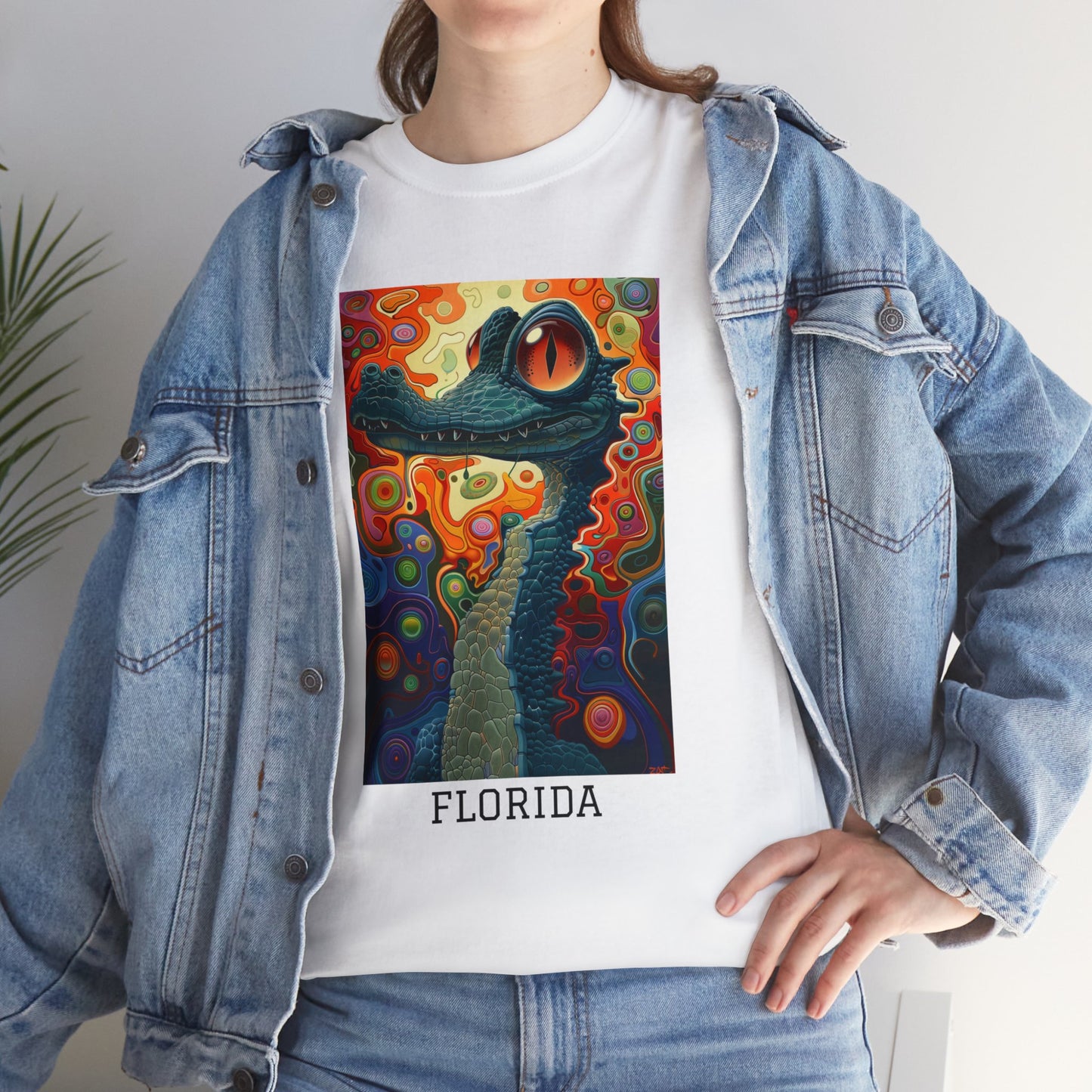 Florida 01F - Unisex Heavy Cotton Tee - Image on the Front