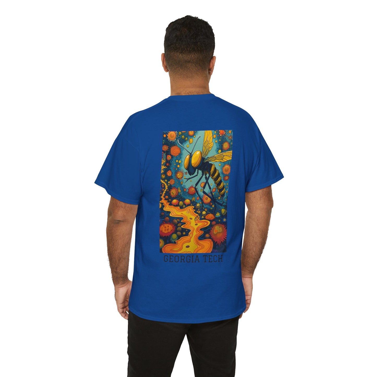 Georgia Tech 03B - Unisex Heavy Cotton Tee - Image on the Back