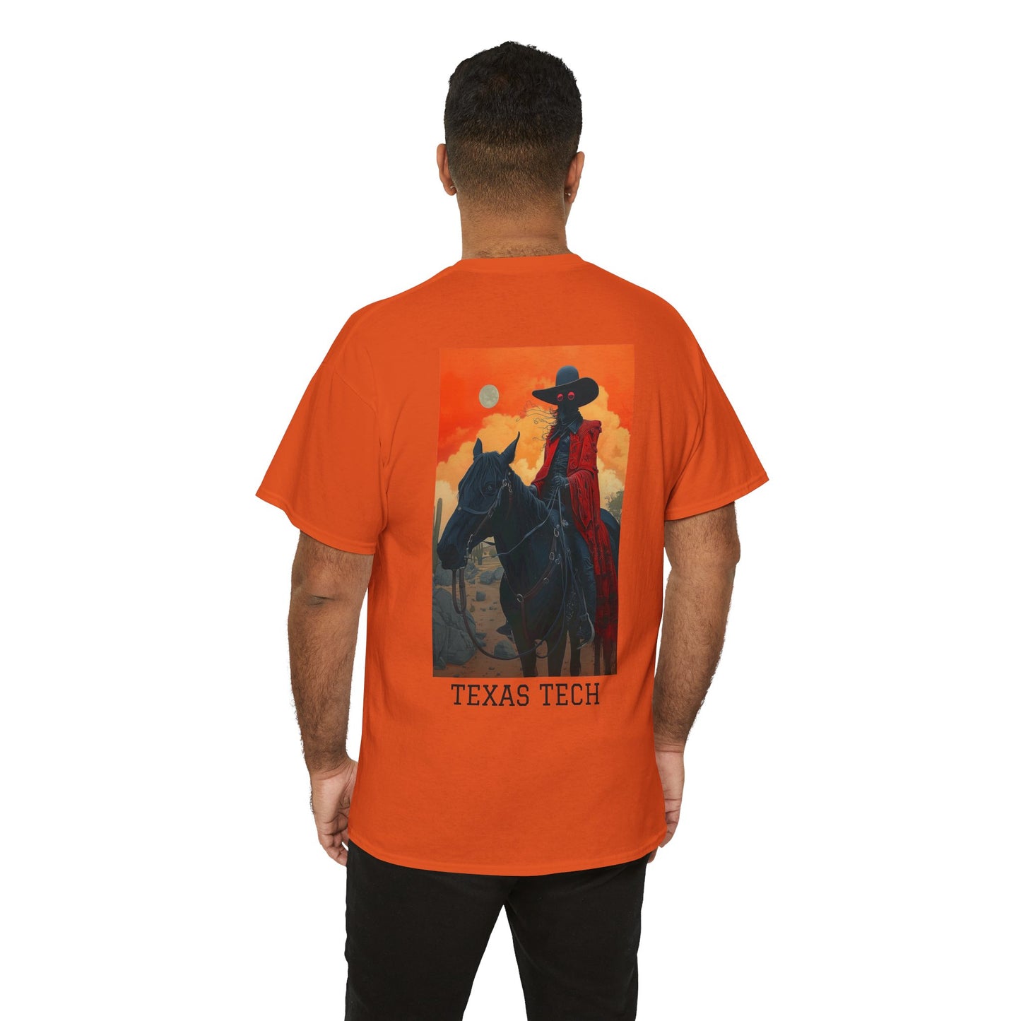 Texas Tech 01B - Unisex Heavy Cotton Tee - Image on the Back