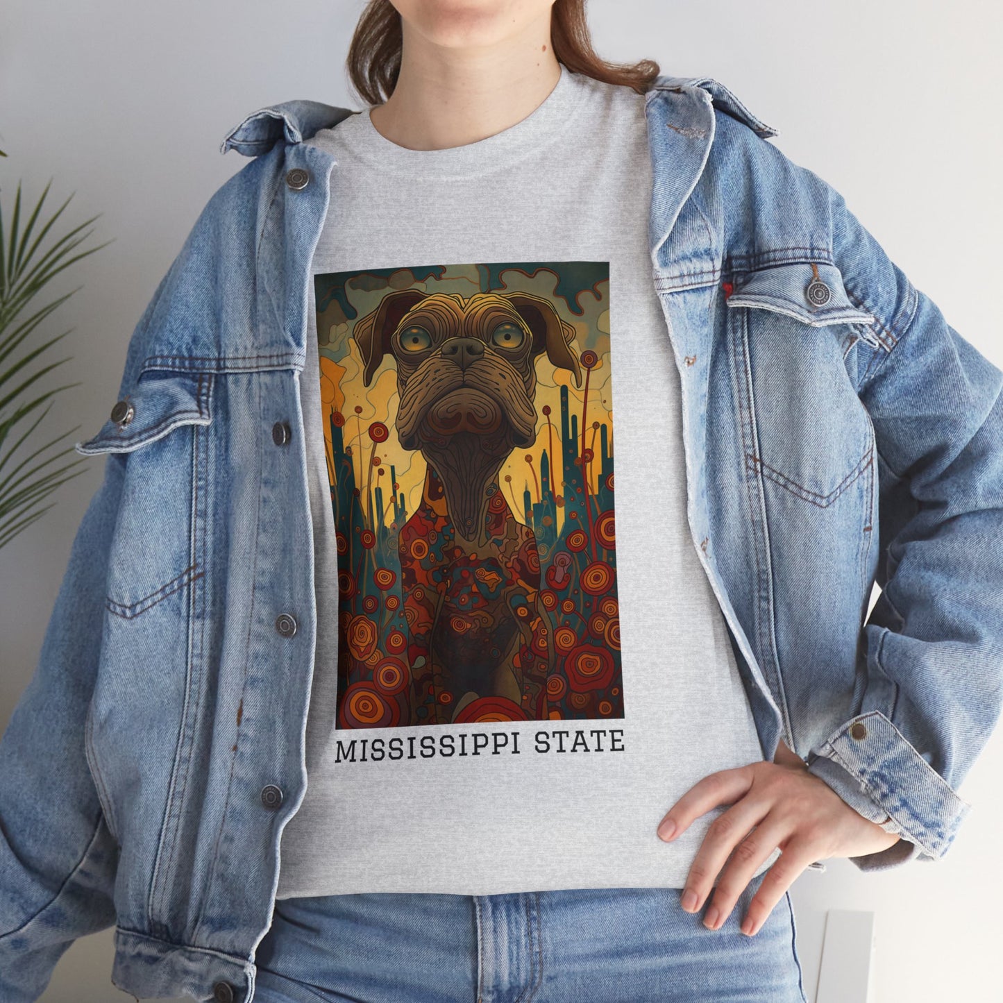 Mississippi State 01F - Unisex Heavy Cotton Tee - Image on the Front