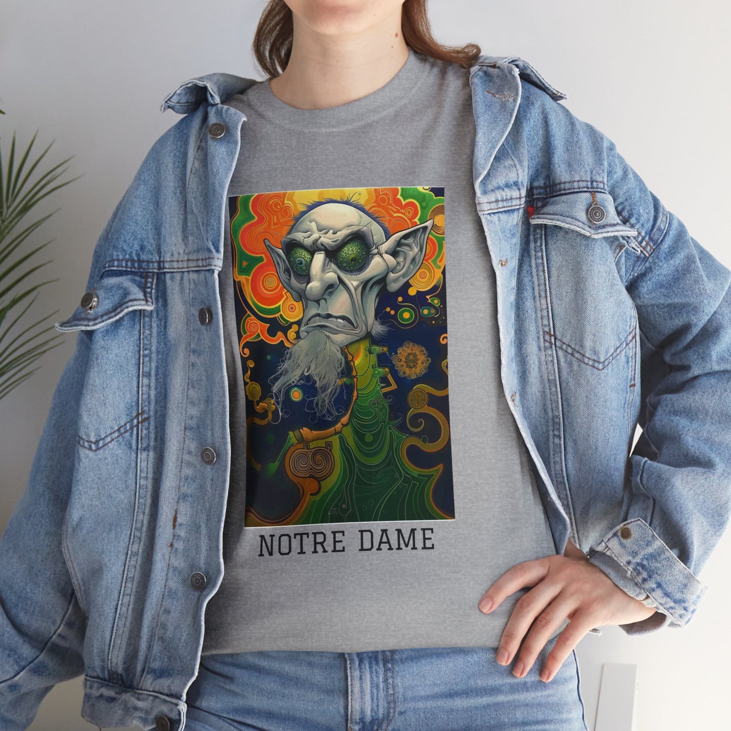 Notre Dame 03F - Unisex Heavy Cotton Tee - Image on the Front