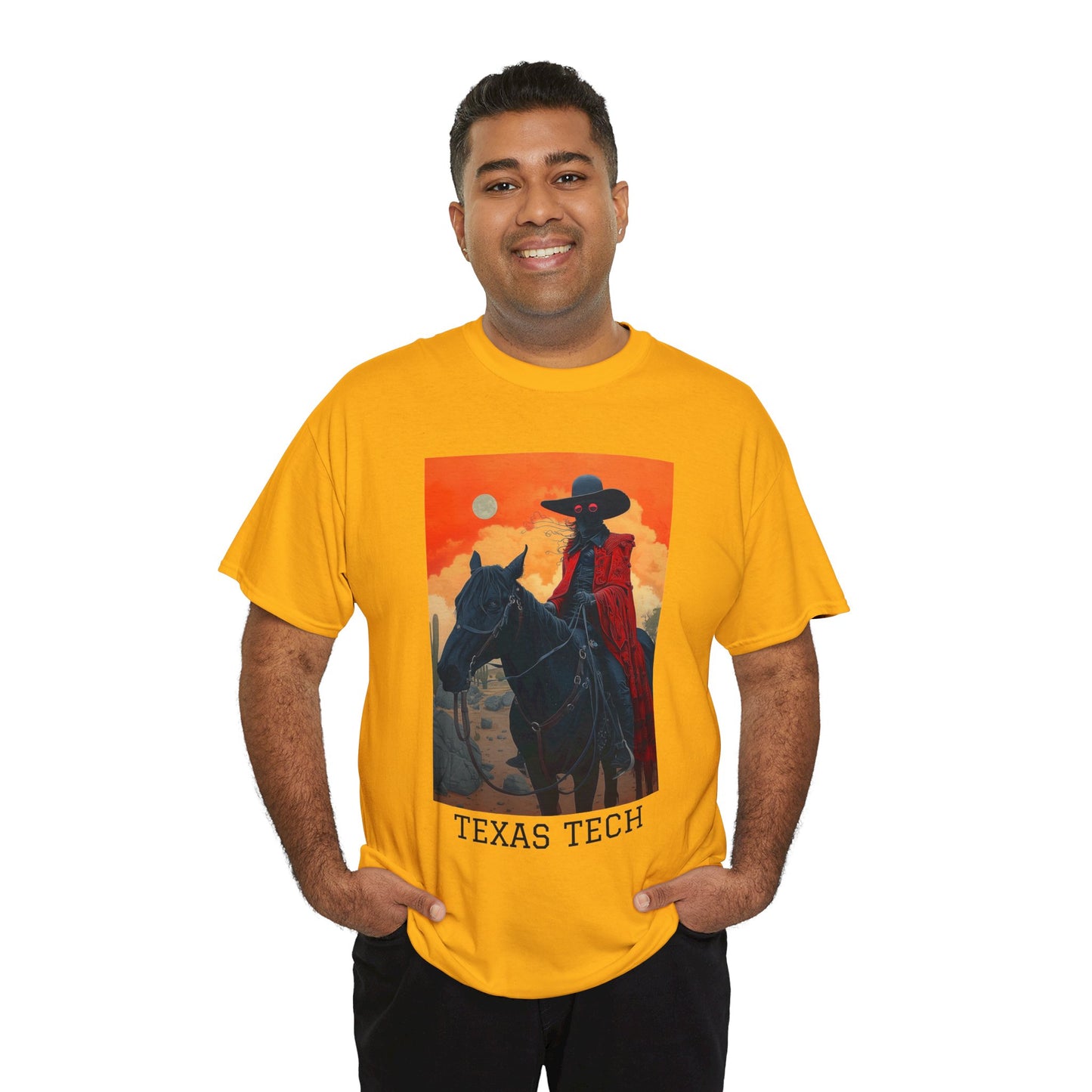 Texas Tech 01F - Unisex Heavy Cotton Tee - Image on the Front