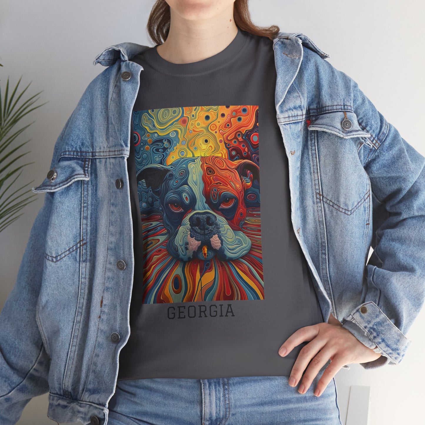 Georgia 03F - Unisex Heavy Cotton Tee - Image on the Front