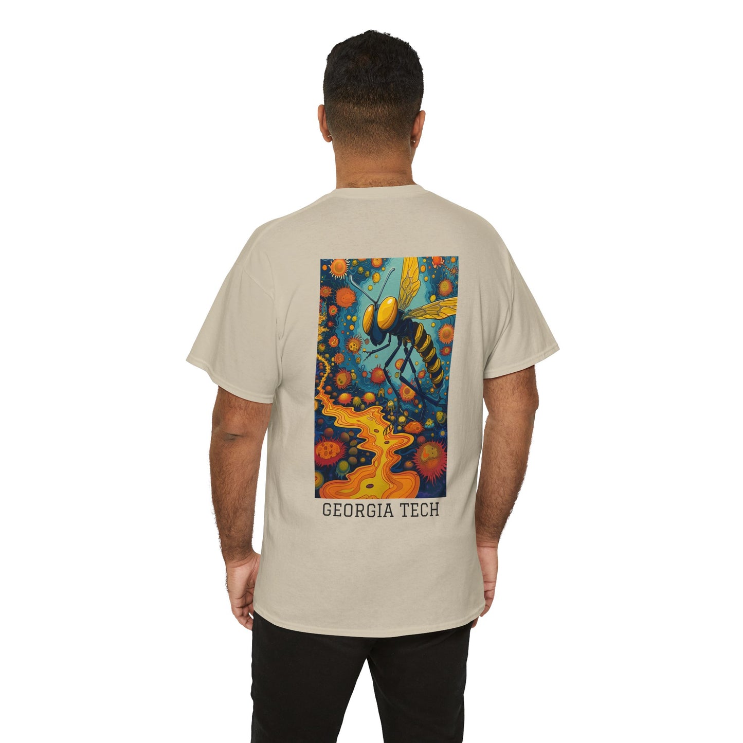 Georgia Tech 03B - Unisex Heavy Cotton Tee - Image on the Back