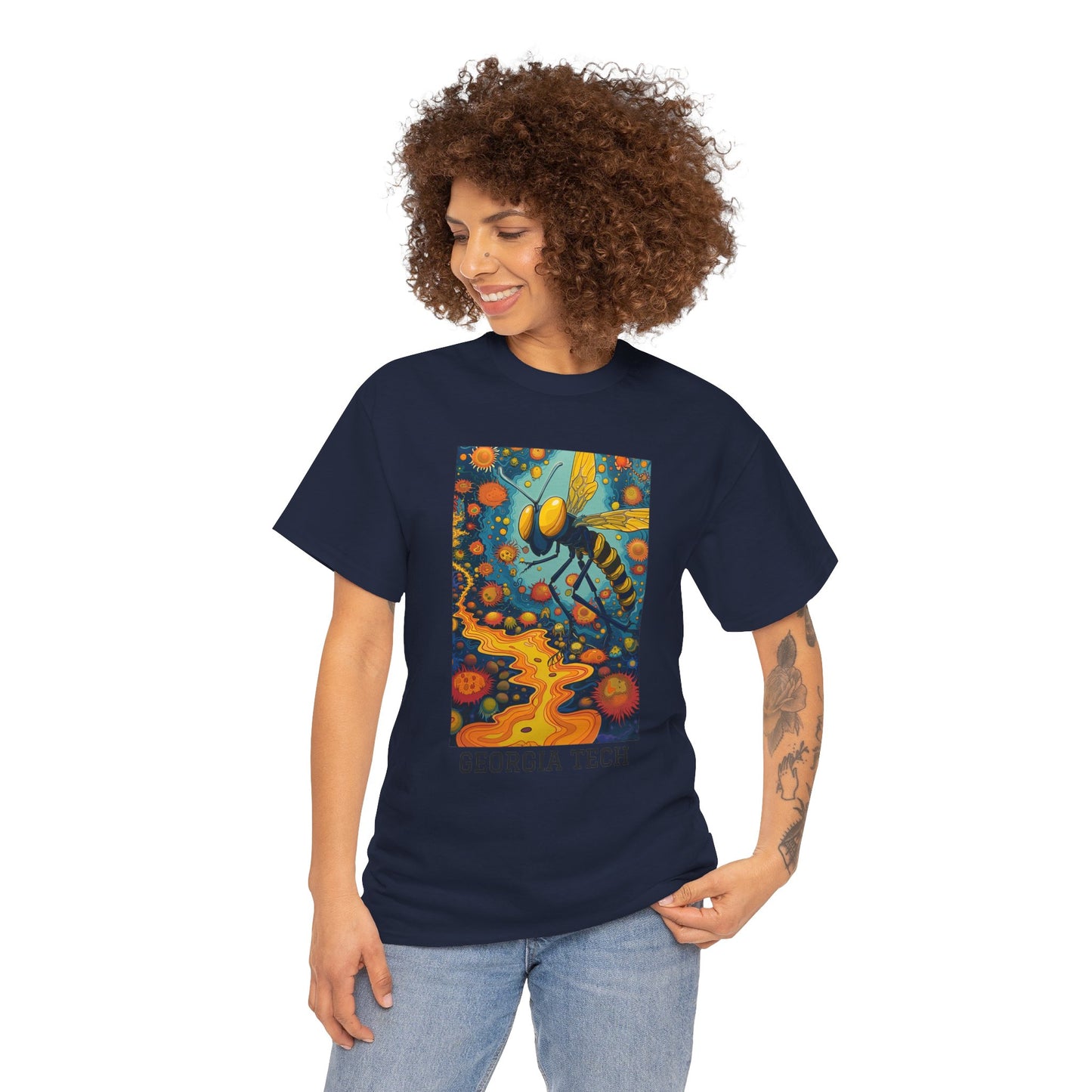 Georgia Tech 03F - Unisex Heavy Cotton Tee - Image on the Front
