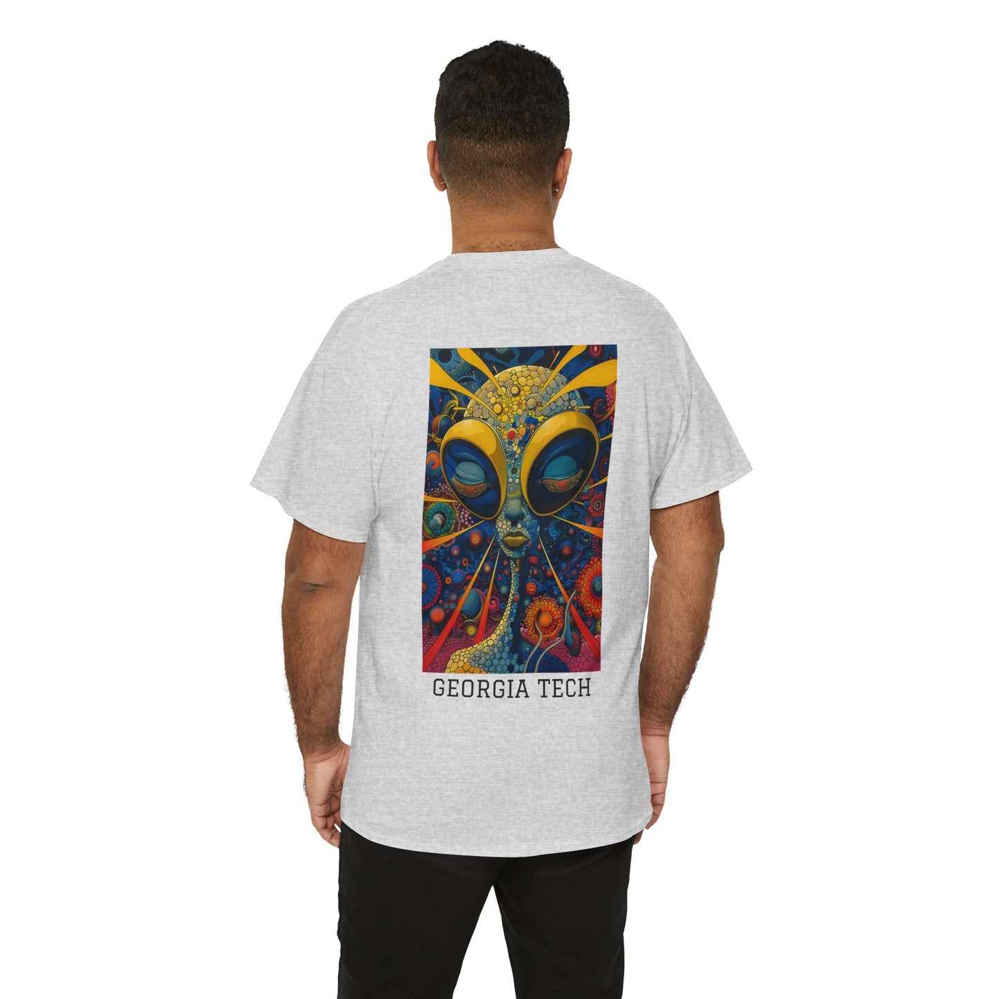 Georgia Tech 04B - Unisex Heavy Cotton Tee - Image on the Back