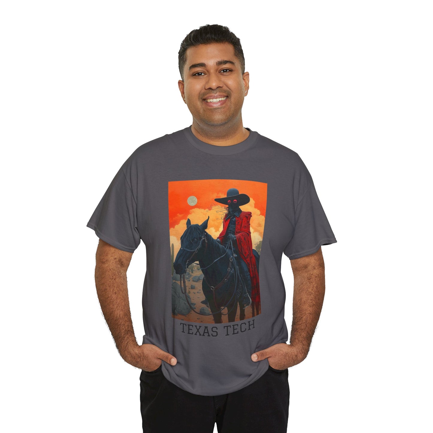 Texas Tech 01F - Unisex Heavy Cotton Tee - Image on the Front