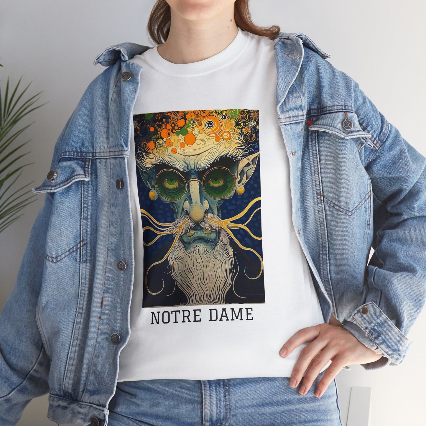 Notre Dame 02F - Unisex Heavy Cotton Tee - Image on the Front
