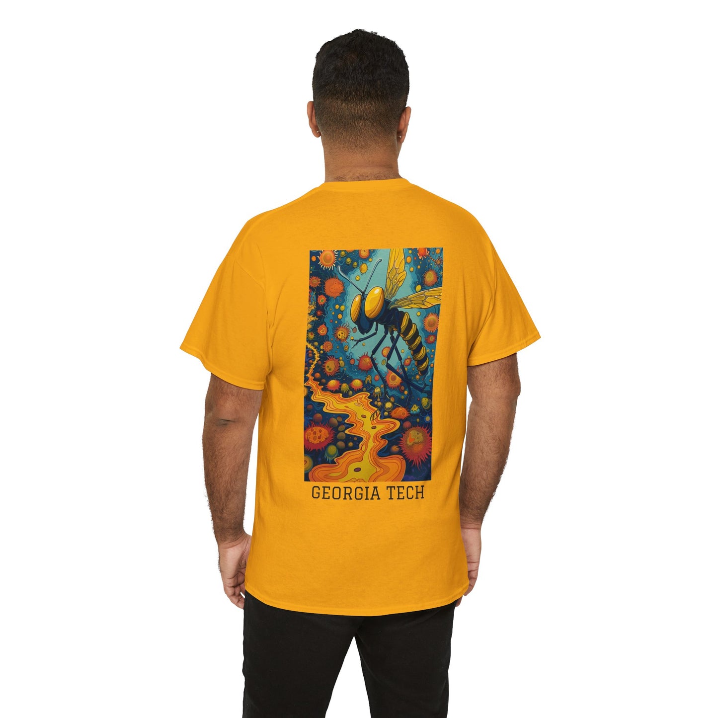 Georgia Tech 03B - Unisex Heavy Cotton Tee - Image on the Back