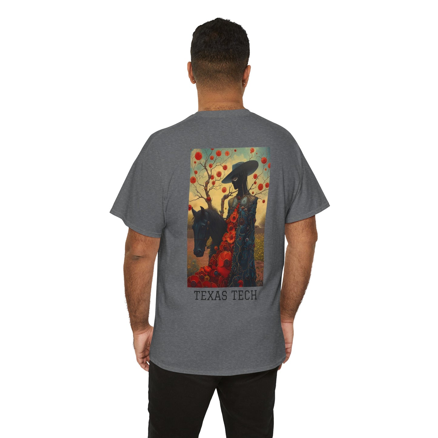 Texas Tech 03B - Unisex Heavy Cotton Tee - Image on the Back