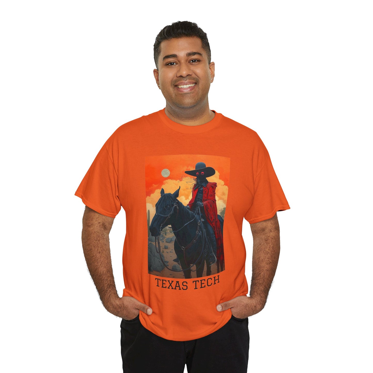 Texas Tech 01F - Unisex Heavy Cotton Tee - Image on the Front