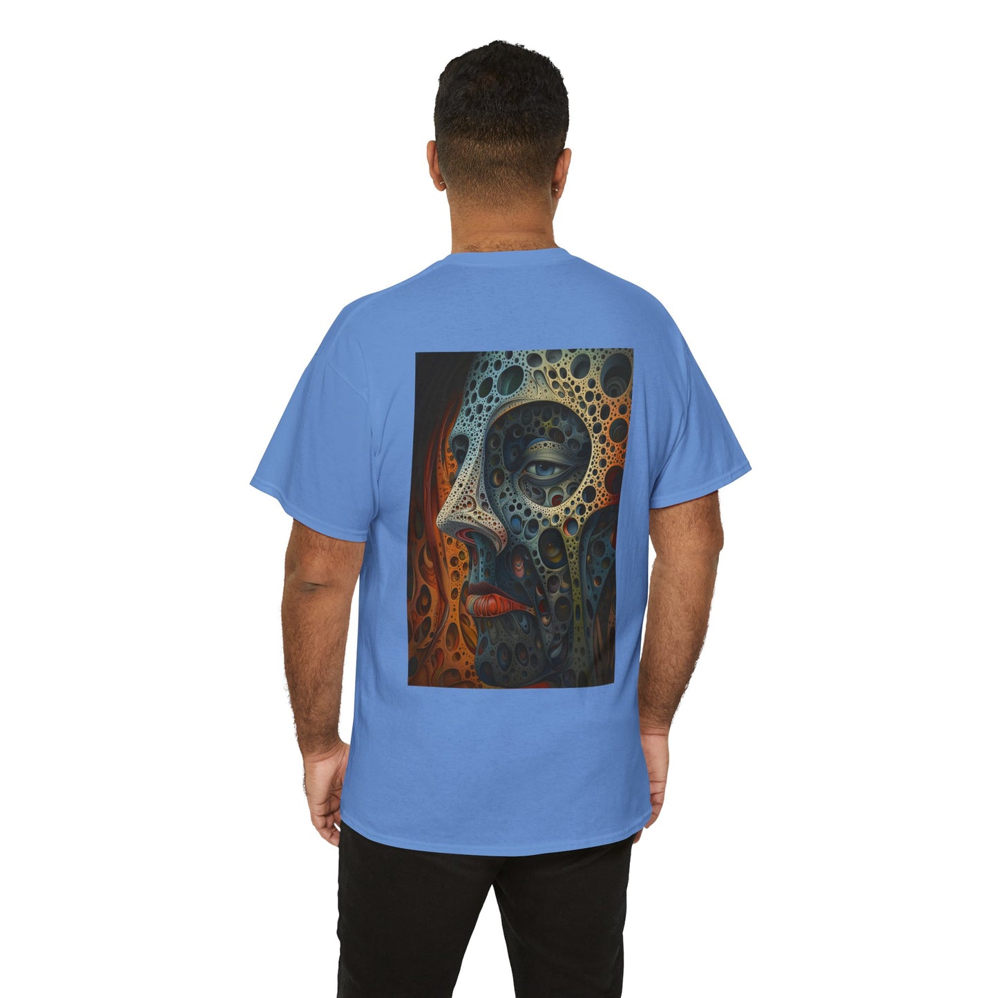 Face 01B - Unisex Heavy Cotton Tee - Image on the Back