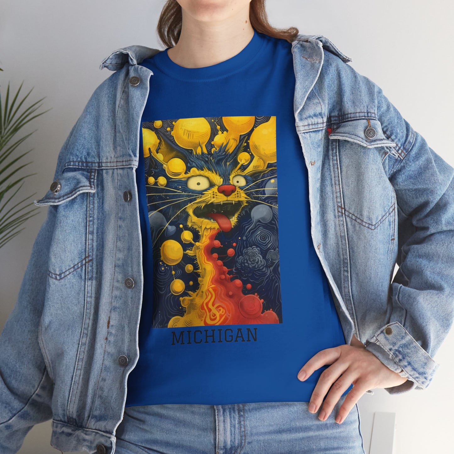 Michigan 01F - Unisex Heavy Cotton Tee - Image on the Front