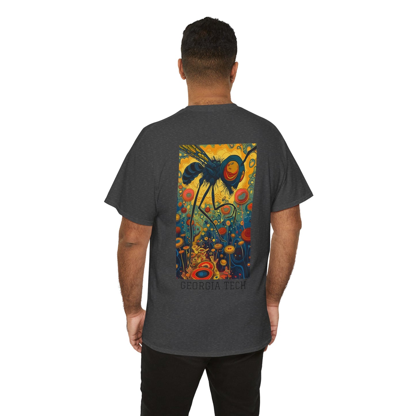 Georgia Tech 02B - Unisex Heavy Cotton Tee - Image on the Back