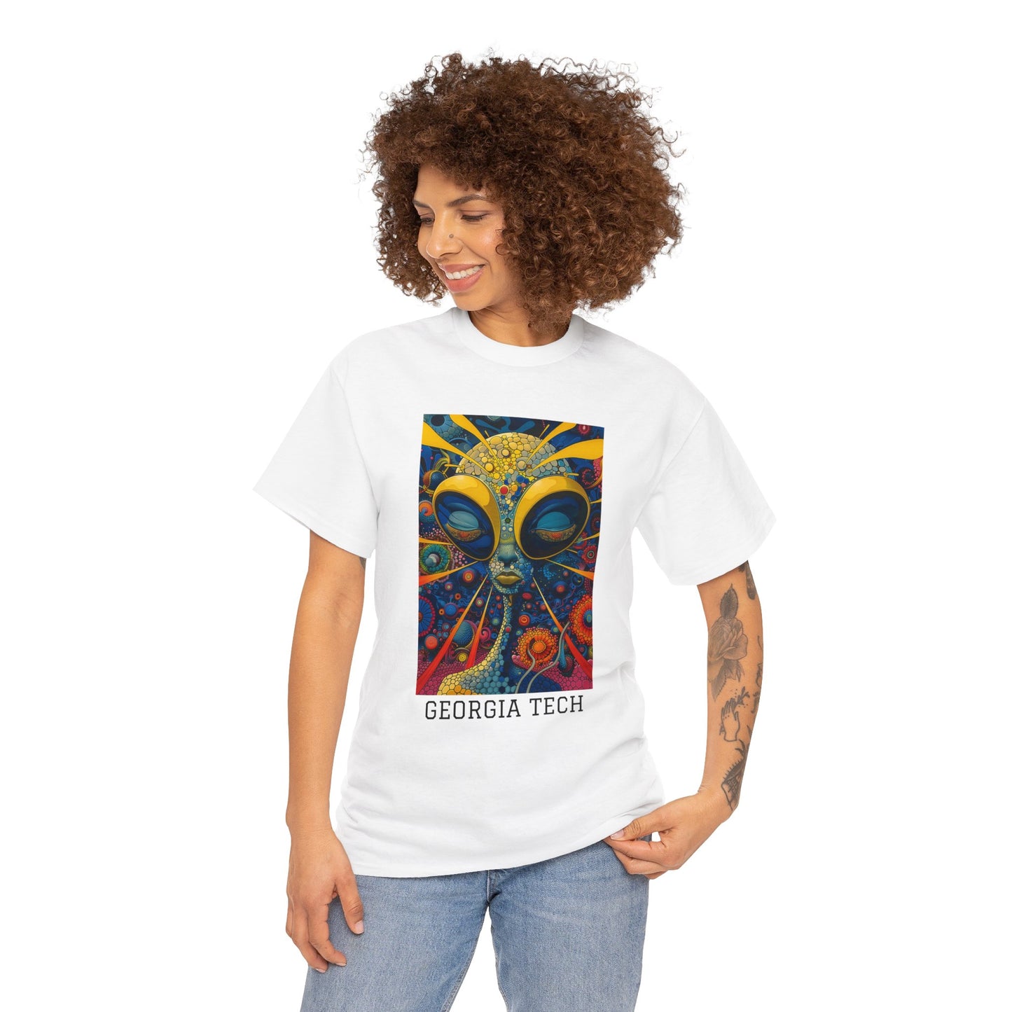 Georgia Tech 04F - Unisex Heavy Cotton Tee - Image on the Front