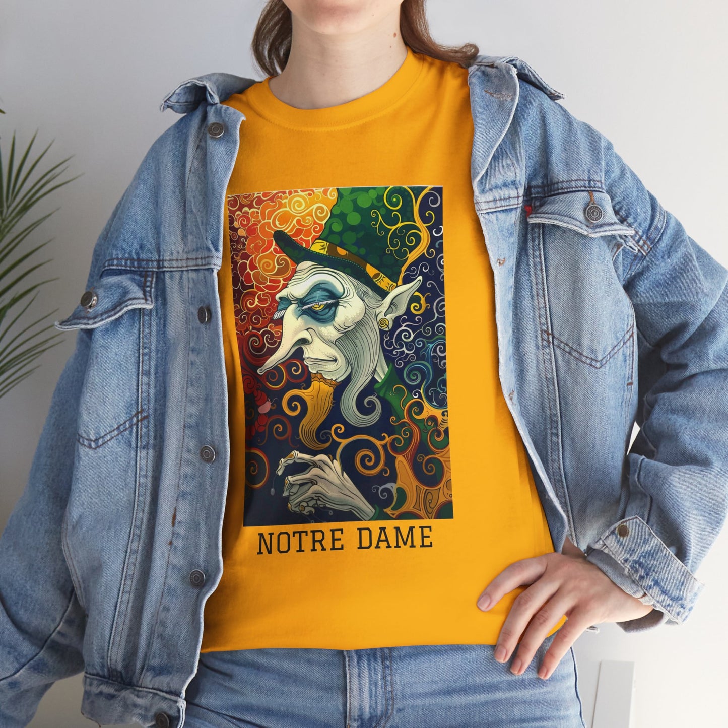 Notre Dame 01F - Unisex Heavy Cotton Tee - Image on the Front