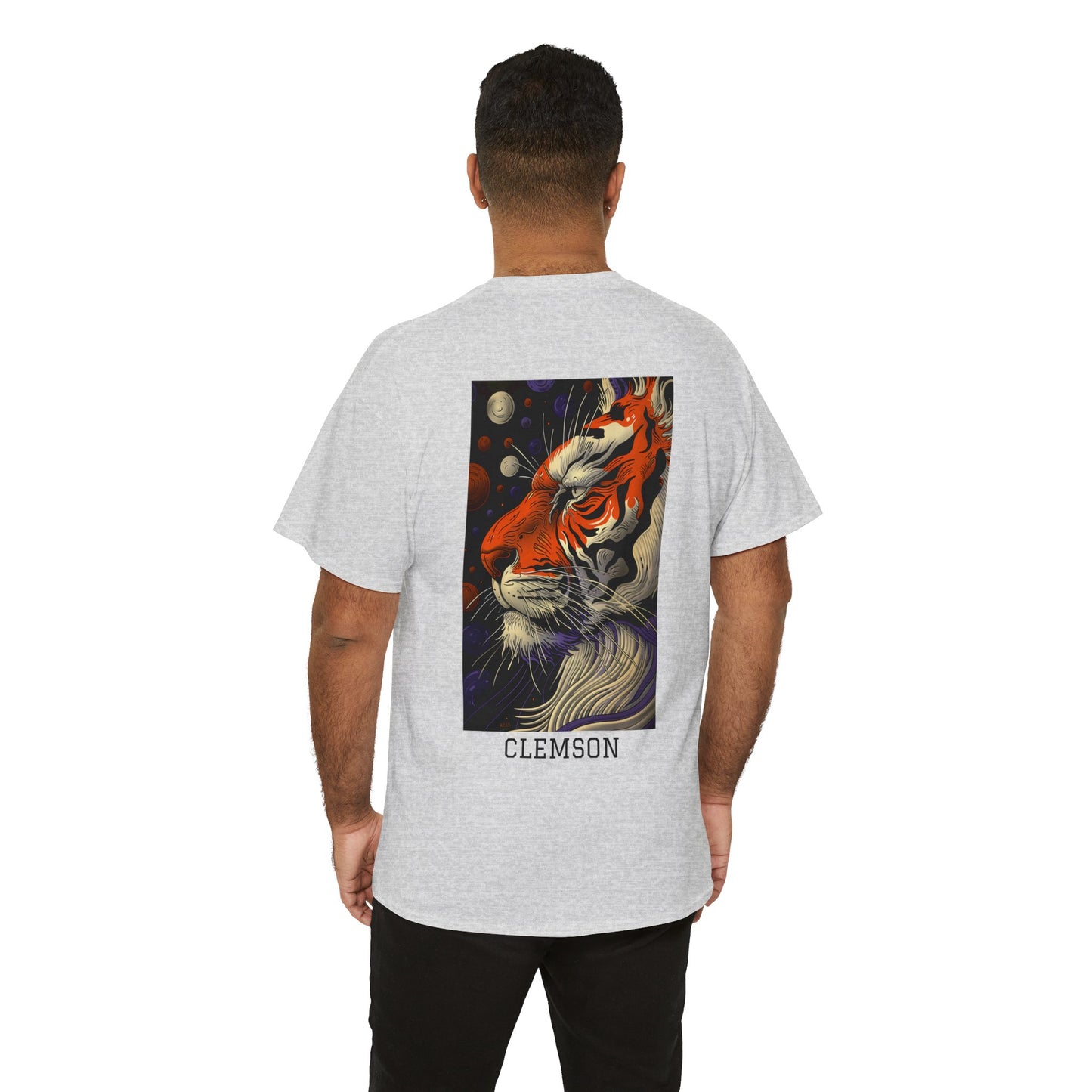 Clemson 02B - Unisex Heavy Cotton Tee - Image on the Back