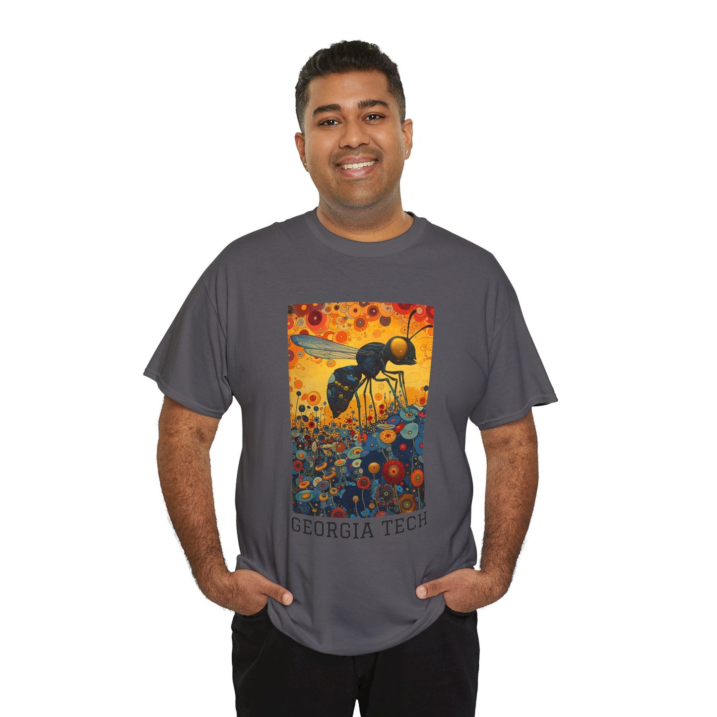 Georgia Tech 01F - Unisex Heavy Cotton Tee - Image on the Front