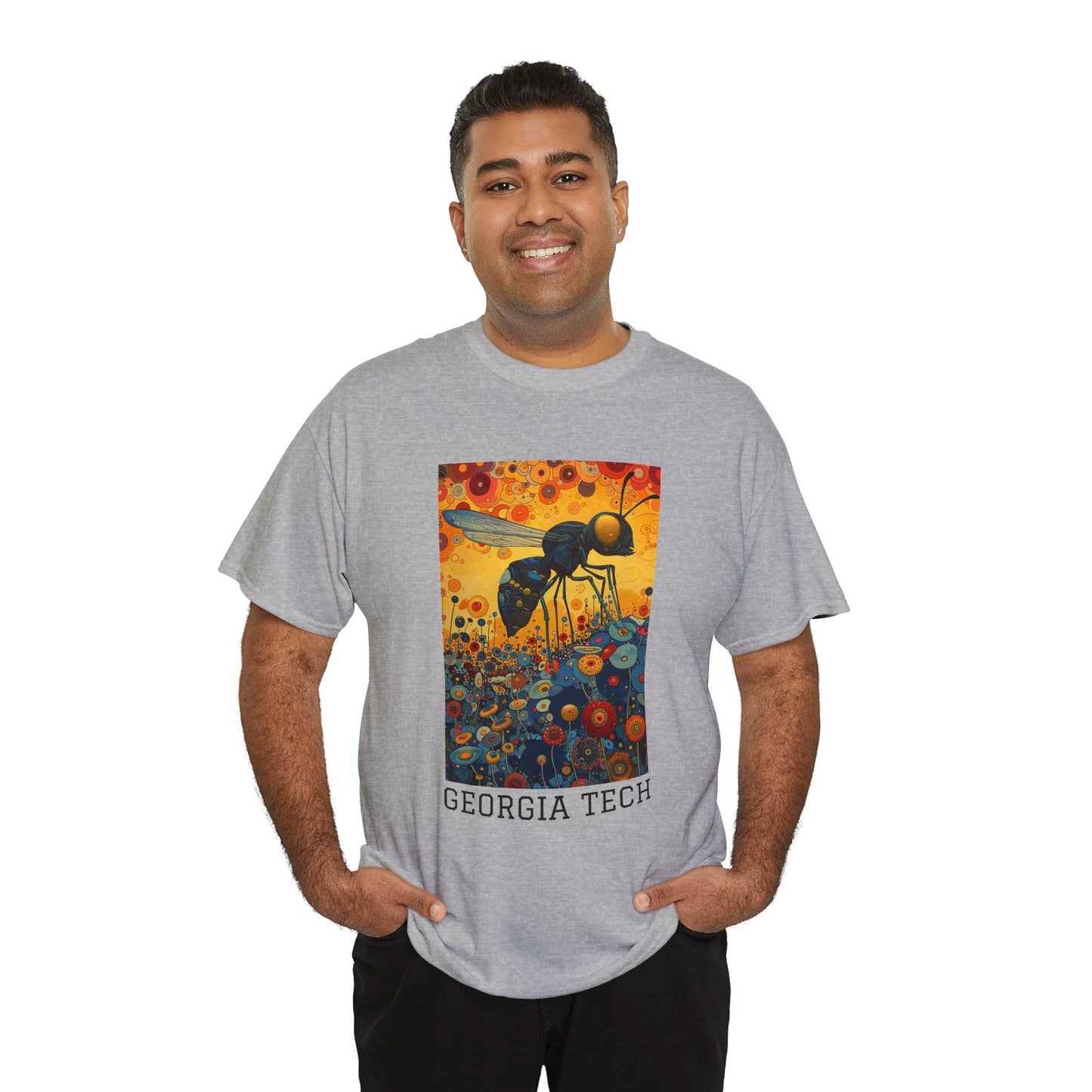Georgia Tech 01F - Unisex Heavy Cotton Tee - Image on the Front